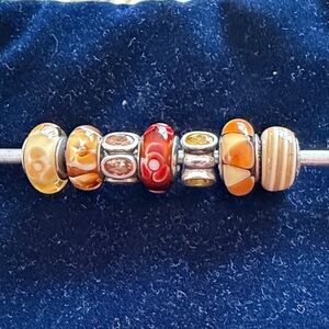 Vintage Pandora neutral colors bead set